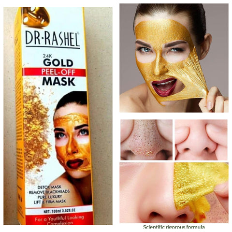 Dr Rashel Original Gold Peel Off Facial Mask – Glow Like Pure Gold – Deep Cleansing &amp; Radiant Glow - 100 ML