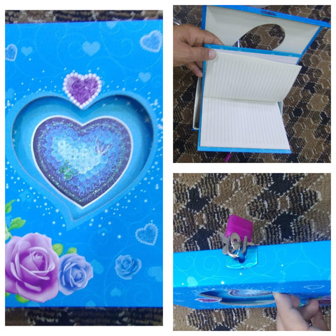 Beautiful Heart Shape Dairy with Lock  – Elegant &amp; Stylish Journal | fancy look dairy (60 Pages)