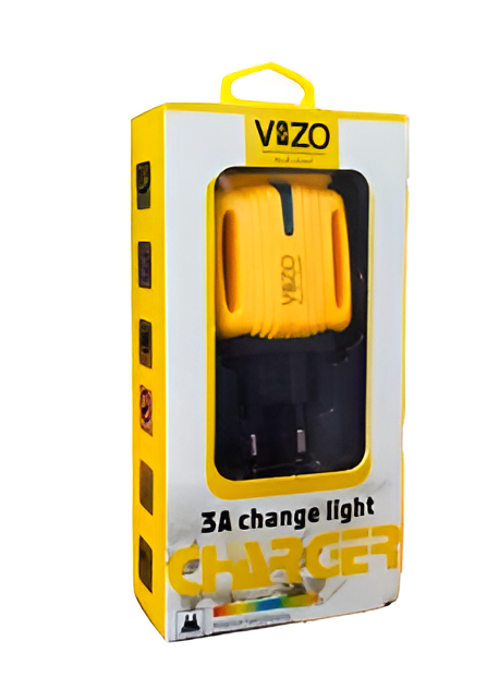3A Light Change Charger with 2 USB Ports &amp; Built-in Micro USB Cable | Best Quality Charger For Android | Vizo 3A Charger 