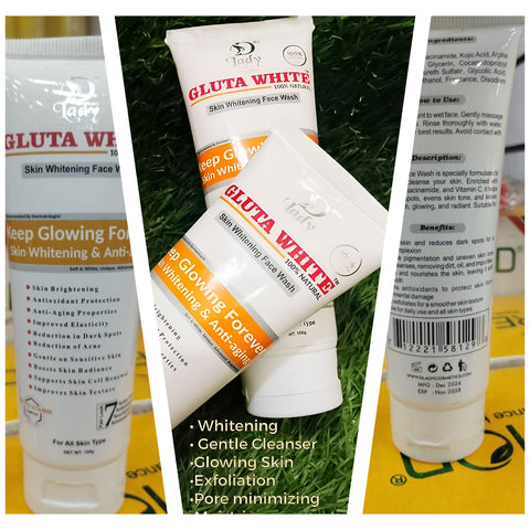 Gluta White Original Skin Whitening Face Wash – Brightening &amp; Hydrating Daily Cleanser 100g