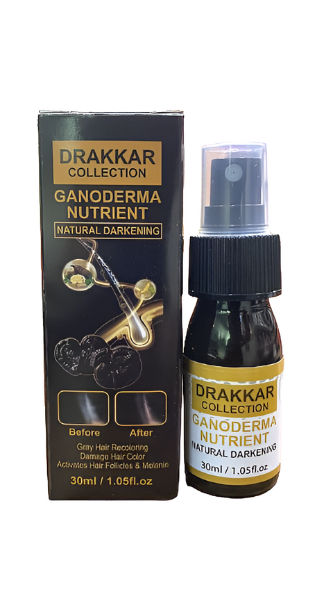 Anti-Greying Hair Spray | Drakkar Spray for Hair | Organic Ganoderma Inverted Essence for Grey Hair | Darkens Hair Naturally Without Damage - 30ML