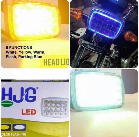 5 function led headlight 15 led white and Fog light  high beam 15 led fog bike headlight for 70 &amp; 125/All functions led light