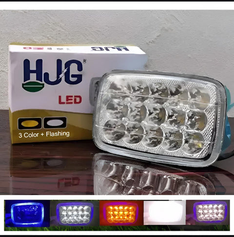 5 function led headlight 15 led white and Fog light  high beam 15 led fog bike headlight for 70 &amp; 125/All functions led light