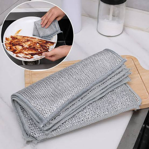 Dish washing Cleaning cloth | Wire Dish washing Rugs for Wet and Dry, Metal Wire Dish Towels for Kitchen, Dishes