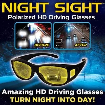 2 Pieces in one box HD Day &amp; Night Vision Wrap Around Glasses | NIGHT VISION GLASSES FOR MEN | Car Anti-Glare Goggles Sunglasses Man Motorcycle Driving Glasses