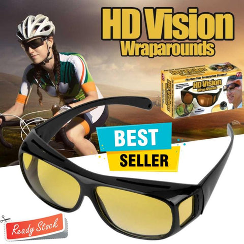 2 Pieces in one box HD Day &amp; Night Vision Wrap Around Glasses | NIGHT VISION GLASSES FOR MEN | Car Anti-Glare Goggles Sunglasses Man Motorcycle Driving Glasses