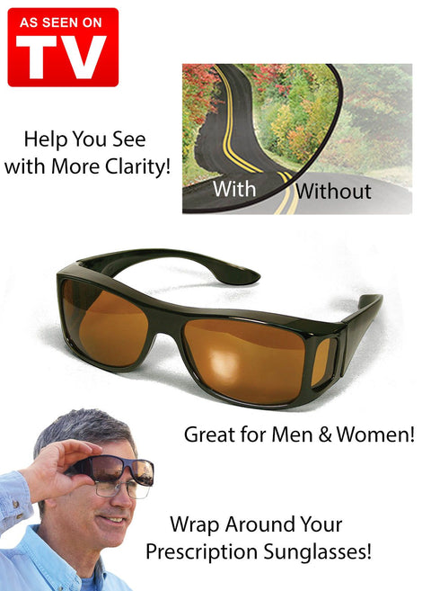 2 Pieces in one box HD Day &amp; Night Vision Wrap Around Glasses | NIGHT VISION GLASSES FOR MEN | Car Anti-Glare Goggles Sunglasses Man Motorcycle Driving Glasses
