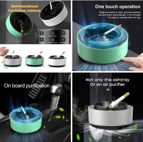 Ashtray With Air Purifier, Ashtray Smokeless | Multipurpose Ashtray With Air Purifier Function (random Colors)