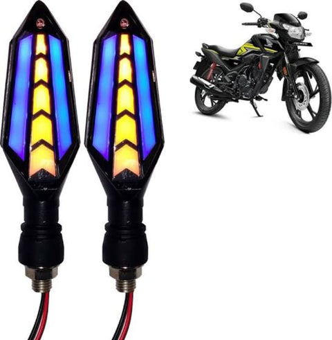 Bike Indicator Slide Arrow Running Style With Lava DRL Red - Yellow 2 Pcs Set