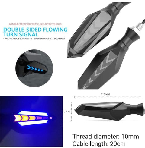 Bike Indicator Slide Arrow Running Style With Lava DRL Red - Yellow 2 Pcs Set