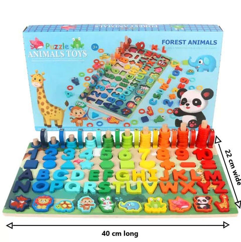 6 in1 Wooden Educational Puzzle &amp; Sorting Board Toy For Kids