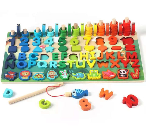 6 in1 Wooden Educational Puzzle &amp; Sorting Board Toy For Kids
