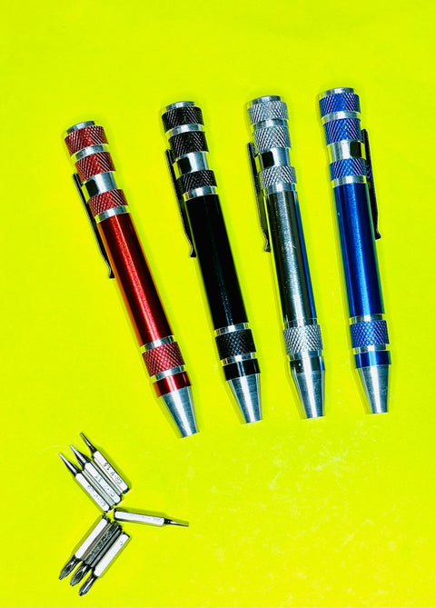 8 in 1 screwdrivers tool pen | Precision Pocket Screwdriver Set Mini Gadgets Repair Tool Mini Pen Screwdriver Set Multi-function Magnetic Screwdriver Kit (Random color) (1 pc)