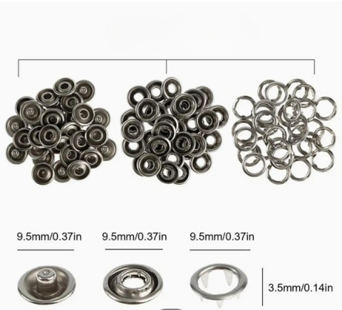 25 PCs Imported Quality 25 Metal Snaps tich Buttons