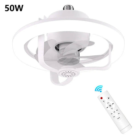 360° Rotating Socket Ceiling Fan with Light and Remote