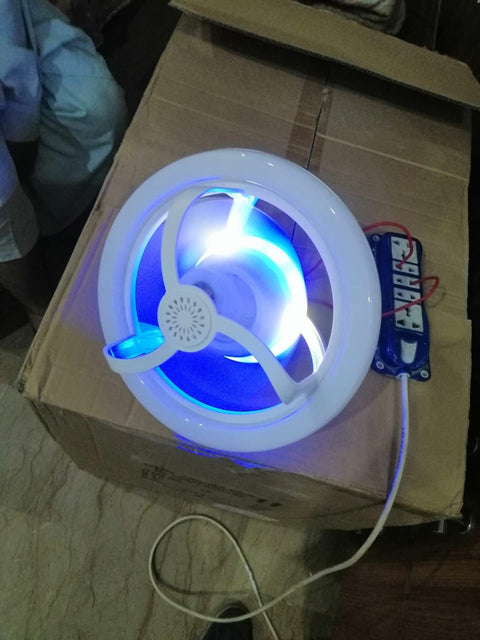 360° Rotating Socket Ceiling Fan with Light and Remote