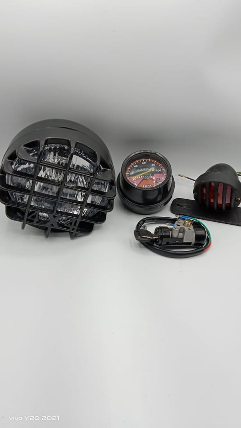 Cafe racer style package for motorcycle universal Head light  Back light Meter Alter switch