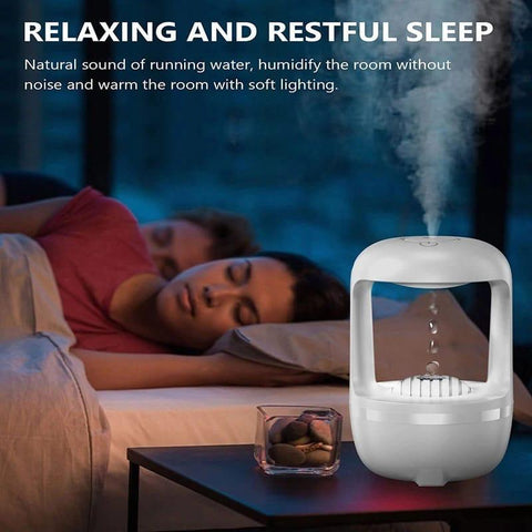 Cool Mist Humidifiers for Bedroom with Cute Water Drops &amp; Light Effects, Small Room Air Diffuser for Baby, Home, Office