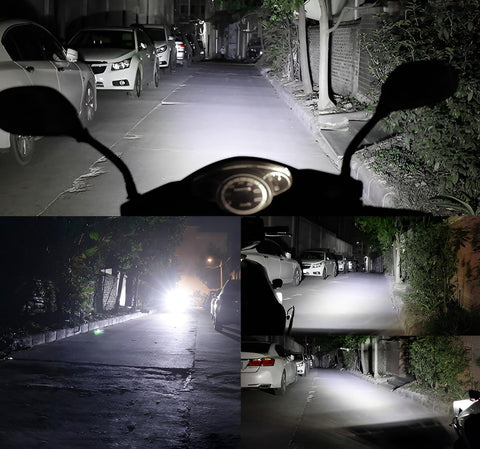 2PCS Work Lights 6 LED Motorcycle Headlight Spot Light Waterproof Super Bright Auxiliary Scooters Universal 12v Led Bar