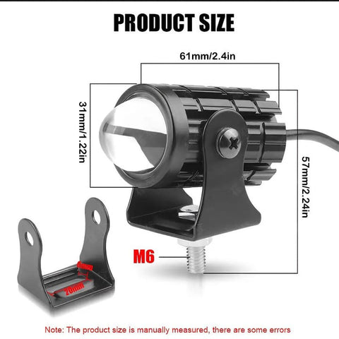2 pcs Mini drive fog light with ( 3 point ) gift fog light for all bikes With Yellow &amp; white colour . For Bike ,Car , Jeep .