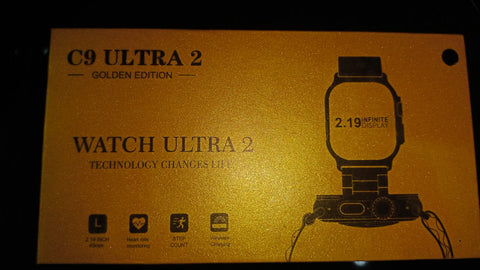 C9 Ultra Max Gold Edition Color Smartwatch 2.1 Inch Screen With Hryfine App