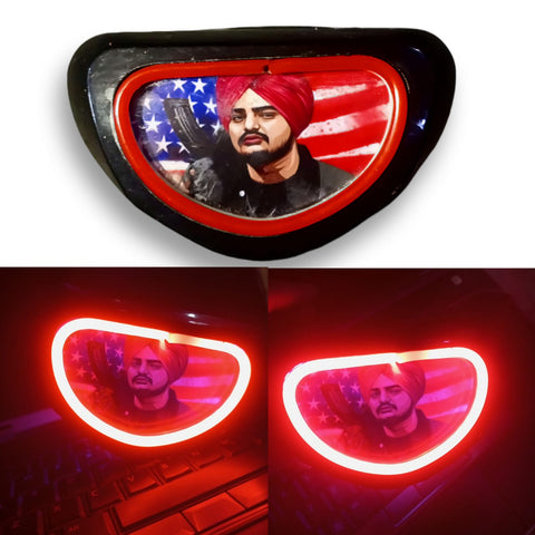 70cc Motorcycle Back Light (Siddu moose wala) With DRL  (Random neon and siddu moose Wala Picture)