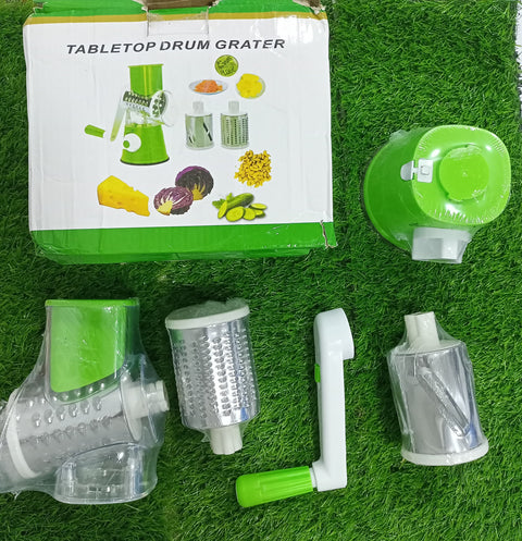 (NW00047) 2 in 1 Multifunctional Manual Vegetable TABLE TOP DRUM  Cutter Slicer(random color )