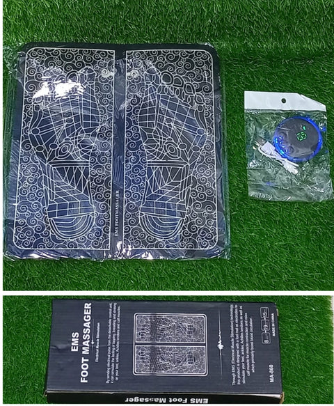 (NW00091) EMS Foot Massager Mat Electric USB Charging Smart Display Tens Acupuncture Feet Cushion Blood Circulation Pad Health Care Home