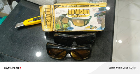 2 Pieces in one box HD Day &amp; Night Vision Wrap Around Glasses | NIGHT VISION GLASSES FOR MEN | Car Anti-Glare Goggles Sunglasses Man Motorcycle Driving Glasses