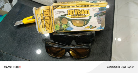 2 Pieces in one box HD Day &amp; Night Vision Wrap Around Glasses | NIGHT VISION GLASSES FOR MEN | Car Anti-Glare Goggles Sunglasses Man Motorcycle Driving Glasses