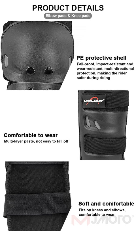 4 pcs Breathable Motorcycle Knee Elbow Pads, Motocross Elbow Pads, Windproof Motorbike Protective Gear, Anti-collision, Anti-fall, New