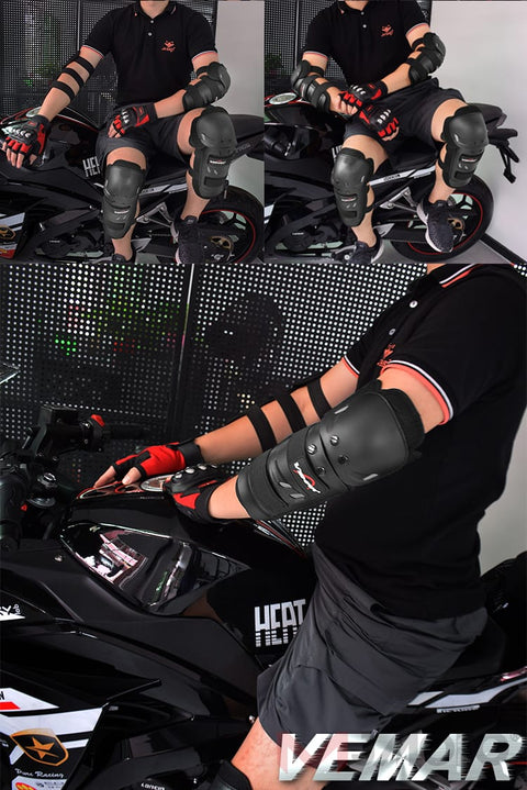 4 pcs Breathable Motorcycle Knee Elbow Pads, Motocross Elbow Pads, Windproof Motorbike Protective Gear, Anti-collision, Anti-fall, New