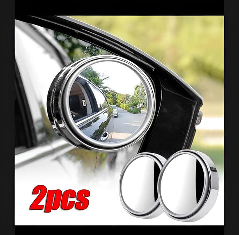 2 PCs rotatable Car Round Mirror Original Glass Rear view Blind spot Side Mirror rotatable lens