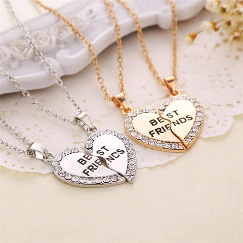2 Pairs Best Friend Necklace - Both BF