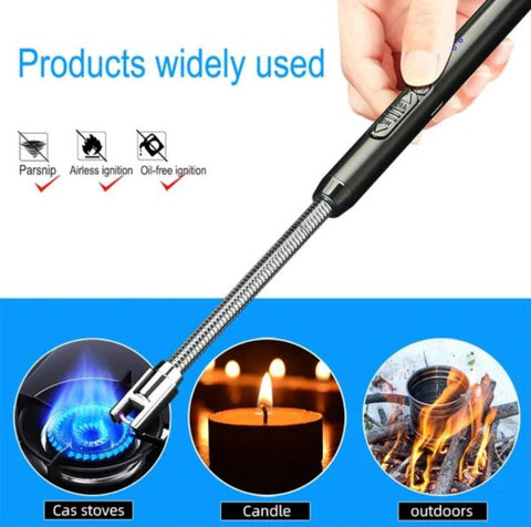 Combo Deal Of Gas Saver Burner Stand + USB Rechargeable Arc Lighter | Best Quality Lighter and Gas Saver Burner ( Random Color )