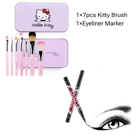 8 Pcs Makeup Brush Set &amp; Liner Deal