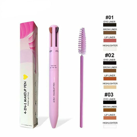 Eye ShadowLiner Combination 4 In 1 Makeup Pen Multifunctional Cosmetics Ballpoint Pens Waterproof Eyeliner Eyebrow Pencil Long lasting Highlighter Stick