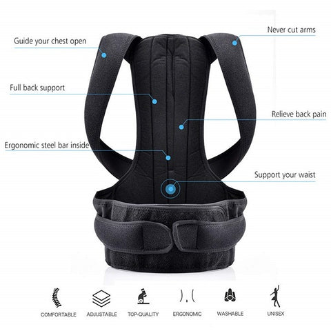 Back pain relief posture corrector belt