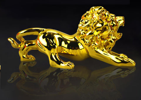 Get Golden Lion Car Dashboard Decoration | Modern Abstract Style Resin Panther Statue | Home Decor Accessories