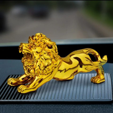 Get Golden Lion Car Dashboard Decoration | Modern Abstract Style Resin Panther Statue | Home Decor Accessories
