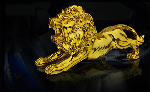 Get Golden Lion Car Dashboard Decoration | Modern Abstract Style Resin Panther Statue | Home Decor Accessories