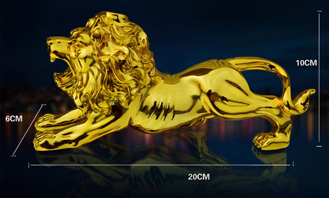 Get Golden Lion Car Dashboard Decoration | Modern Abstract Style Resin Panther Statue | Home Decor Accessories