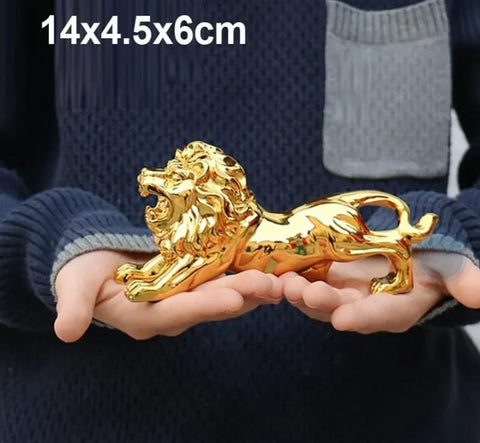 Get Golden Lion Car Dashboard Decoration | Modern Abstract Style Resin Panther Statue | Home Decor Accessories