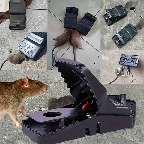 Best Seller  Catcher Automatic Spring Reusable Plastic Black Rat Mice Mouse Traps