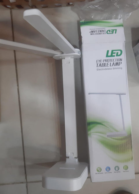 Foldable Double Head Reading LED Desk Lamp | 3 Levels Dimmable Touch Table Night Light - USB Rechargeable (Random color)