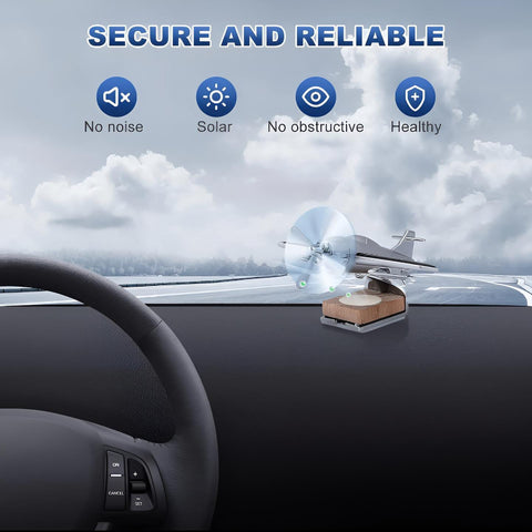 CaDecoration Plan Solar powered aeroplane car air freshener - Car Dashboard Solar Decoration Plane -Aircraft Model