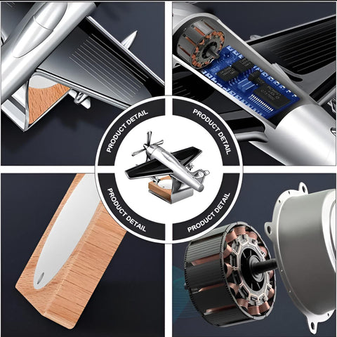 CaDecoration Plan Solar powered aeroplane car air freshener - Car Dashboard Solar Decoration Plane -Aircraft Model