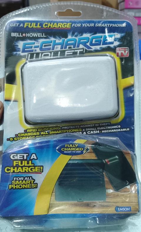 E-Charge Wallet Deluxe Portable Mobile Charger Power Bank And Credit Card Case