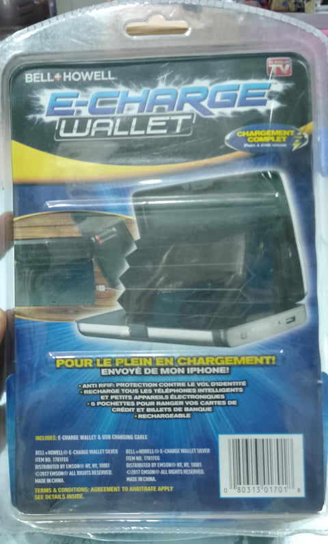 E-Charge Wallet Deluxe Portable Mobile Charger Power Bank And Credit Card Case