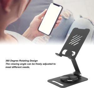 360-Degree Rotate Metal Desk Mobile Phone &amp; Tablet Holder Stand (Random Color)